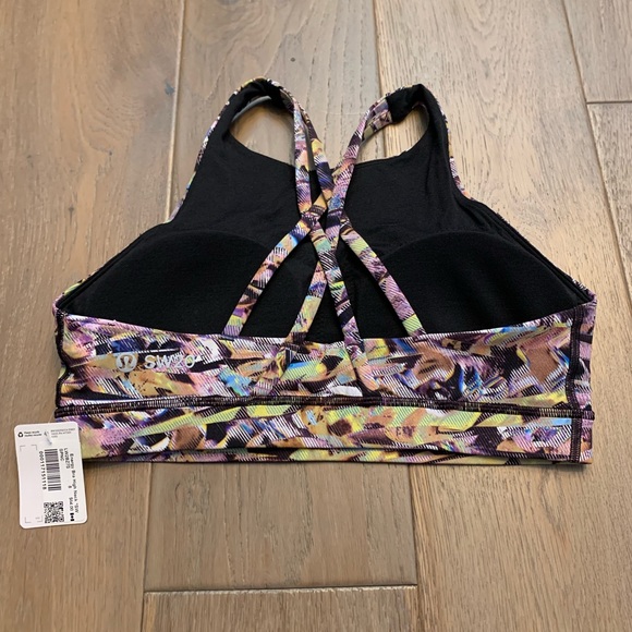 Lululemon Seawheeze Super Sonic Alpine White Purple Multi Energy Bra High Neck - Picture 4 of 6